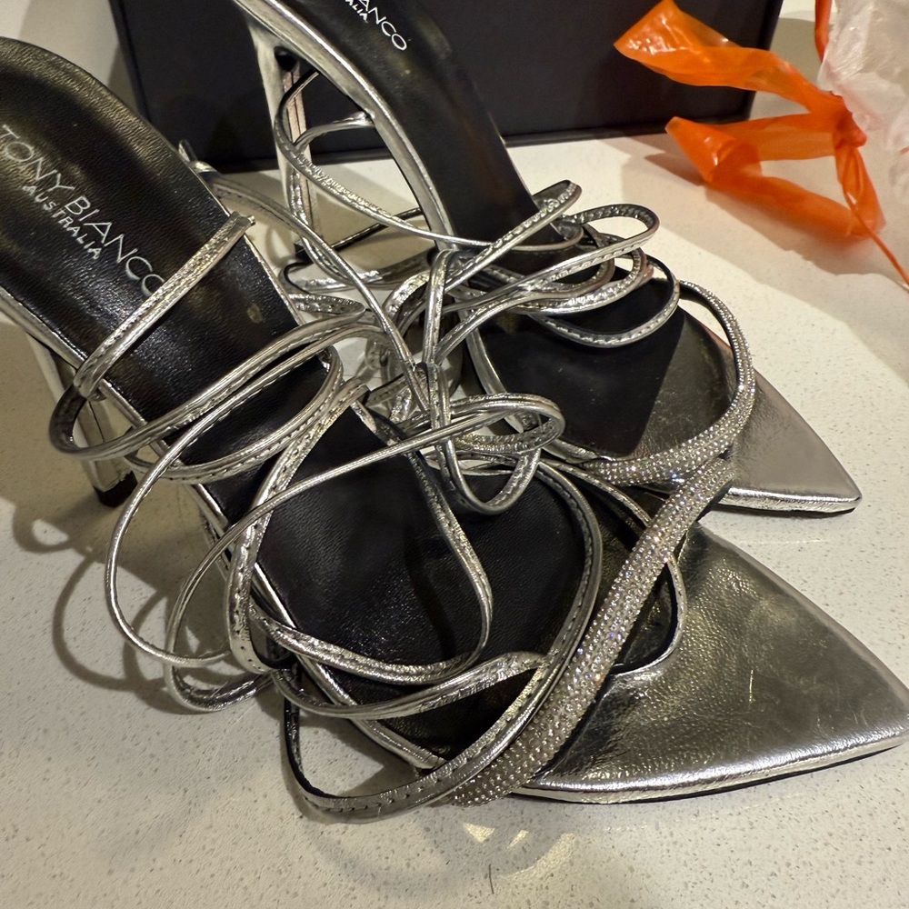 Tony Bianco Metallic Strappy Heels